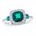 Lab-Created Emerald & White Lab-Created Sapphire Ring Sterling Silver