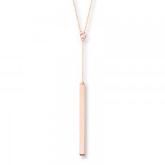 Bar Necklace 14K Rose Gold 16"-18" Adjustable