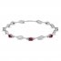 Ruby & Diamond Accent Bracelet Sterling Silver 7.25"