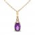 Amethyst & Diamond Necklace 1/20 ct tw Cushion/Round-Cut 10K Yellow Gold 18"