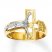 Men's Crucifix Ring 14K Two-Tone Gold