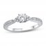 Diamond Engagement Ring 1/2 ct tw Round-cut 14K White Gold