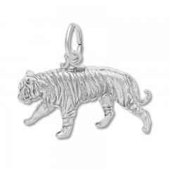 Tiger Charm Sterling Silver