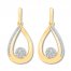 Diamond Teardrop Earrings 1/4 ct tw Round-cut 10K Yellow Gold