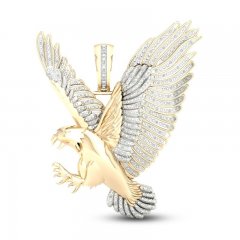 Men's Diamond Eagle Charm 1/4 ct tw Round-cut 10K Yellow Gold