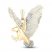 Men's Diamond Eagle Charm 1/4 ct tw Round-cut 10K Yellow Gold