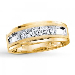 Men's Diamond Wedding Band 1/2 ct tw 10K Yellow Gold