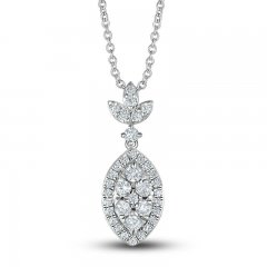 Diamond Necklace 1/2 ct tw Round-cut 10K White Gold 18"