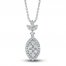 Diamond Necklace 1/2 ct tw Round-cut 10K White Gold 18"