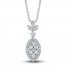 Diamond Necklace 1/2 ct tw Round-cut 10K White Gold 18"