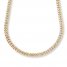 Curb Link Necklace 10K Two-Tone Gold 22" Length