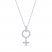 Diamond Female Symbol Necklace 1/4 ct tw Round/Baguette 10K White Gold 18"