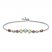 Multi-Gemstone Bolo Bracelet Sterling Silver 7.5"