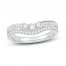 Diamond Contour Anniversary Ring 3/8 ct tw Round-cut 10K White Gold