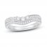 Diamond Contour Anniversary Ring 3/8 ct tw Round-cut 10K White Gold