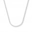 Square Wheat Chain 14K White Gold Necklace 18" Length