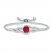 Lab-Created Ruby Bolo Bracelet Sterling Silver