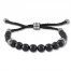 Men's Black Onyx Bead Bolo Bracelet Sterling Silver