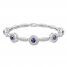 Blue & White Lab-Created Sapphire Bracelet Sterling Silver 7.5"