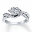 Diamond Engagement Ring 5/8 ct tw Round-cut 10K White Gold