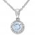 Aquamarine Necklace 1/15 ct tw Diamonds Sterling Silver