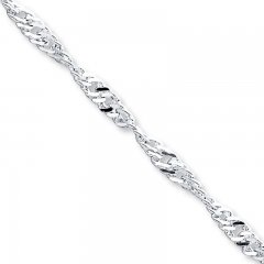 Twist Anklet Sterling Silver 9" Length