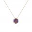 Le Vian Garnet, Tanzanite & Amethyst Necklace 1/8 ct tw Diamonds 14K Strawberry Gold 18"