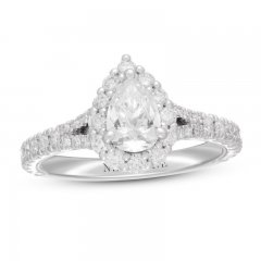 Neil Lane Diamond Engagement Ring 1-3/8 ct tw Pear/Round 14K White Gold