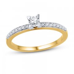 Diamond Promise Ring 1/6 ct tw Round-cut 10K Yellow Gold