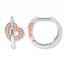 Heart Hoop Earrings 1/5 ct tw Diamonds Sterling Silver/10K Gold