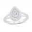 Diamond Ring 1/20 ct tw Pear-shaped Sterling Silver