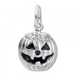 Jack-o-Lantern Charm Sterling Silver