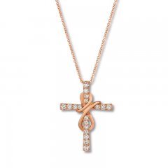 Le Vian Diamond Cross Necklace 1/2 ct tw 14K Strawberry Gold