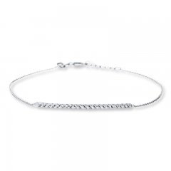 Thin Bar Bracelet 14K White Gold