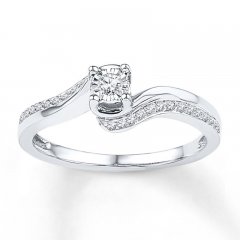 Diamond Promise Ring 1/6 ct tw Round-cut 10K White Gold