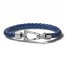 Bulova Braided Leather Bracelet Blue 9"