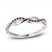 Garnet Dainty Criss Cross Ring Sterling Silver