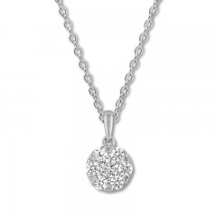 Diamond Necklace 1/4 ct tw Round-cut 10K White Gold