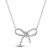 Diamond Bow Necklace 1/5 ct tw Round-cut 10K White Gold 18"