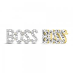 Men's Diamond Boss Earrings 1/6 ct tw 10K Yellow Gold