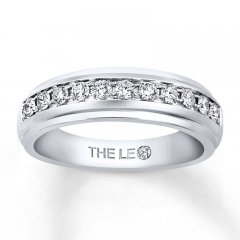 Men's Wedding Band 1/2 ct tw Leo Diamonds 14K White Gold