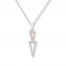 Triangle Necklace 1/6 ct tw Diamonds Sterling Silver/10K Gold