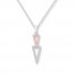 Triangle Necklace 1/6 ct tw Diamonds Sterling Silver/10K Gold