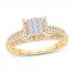 Multi-Diamond Engagement Ring 1/2 ct tw Princess/Round 10K Yellow Gold