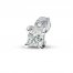 Single Stud Diamond Earring 1/2 ct tw Princess-cut 14K White Gold