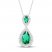 Lab-Created Emerald & White Lab-Created Sapphire Necklace Sterling Silver 18"