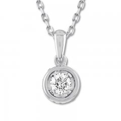 Diamond Necklace 1/4 ct tw Round-cut 10K White Gold