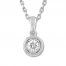 Diamond Necklace 1/4 ct tw Round-cut 10K White Gold