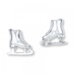 Petite Ice Skates Earrings Sterling Silver