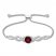 Garnet Bolo Bracelet Lab-Created Sapphires Sterling Silver